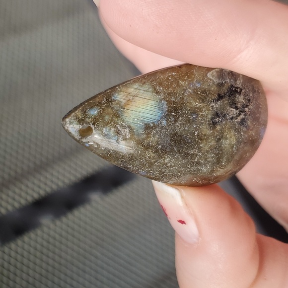 New Natural Labradorite Teardrop Pendant. - Picture 8 of 9